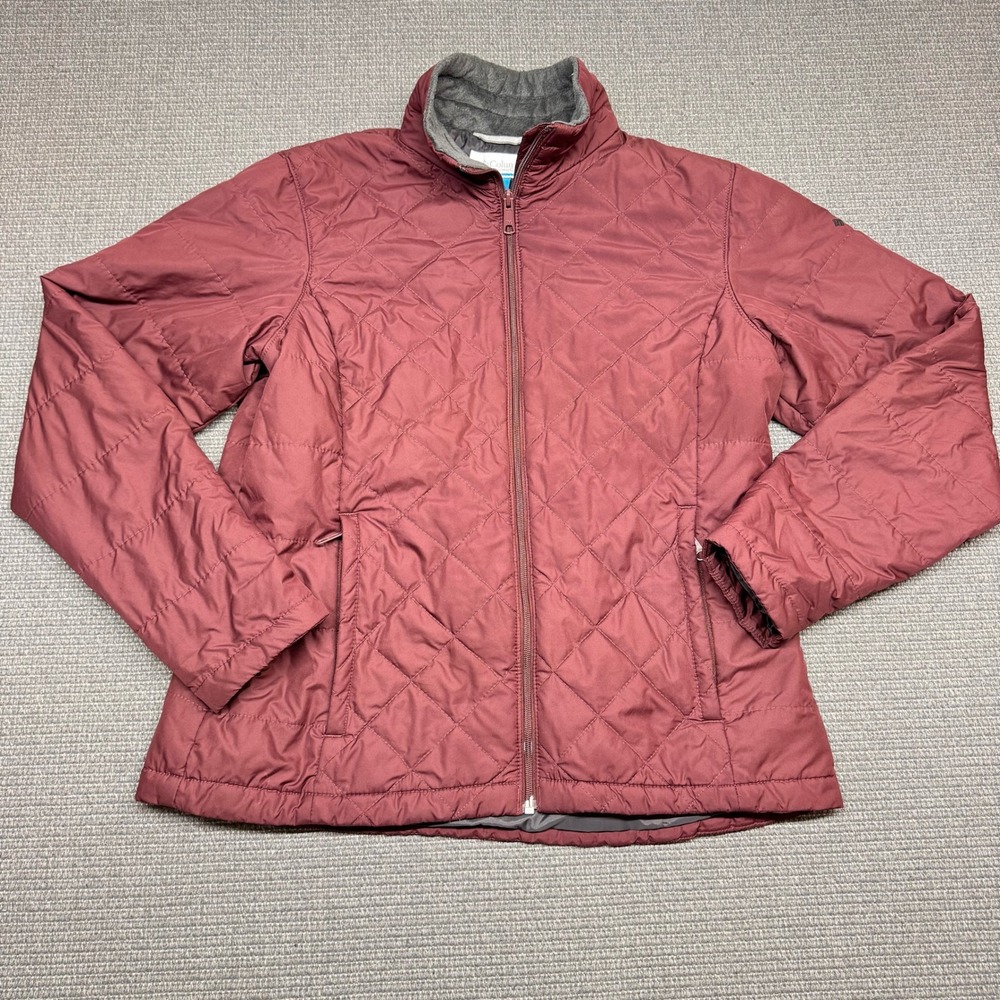 Columbia Copper Crest Quilted Fleece Lined Jacket Burgundy XK0662 Large